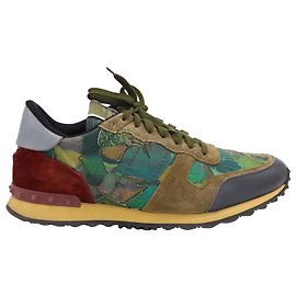 Valentino Garavani Camouflage Rockrunner Sneaker in Multicolor Suede Multiple colors