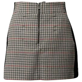 Maje-Minifalda Maje Check con panel de costura lateral negro en algodón beige-Beige
