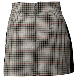Maje-Minifalda Maje Check con panel de costura lateral negro en algodón beige-Beige