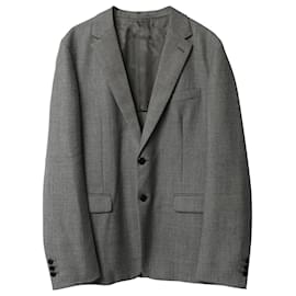 Prada-Prada Woven Single Breasted Blazer in Grey Cupro-Grey