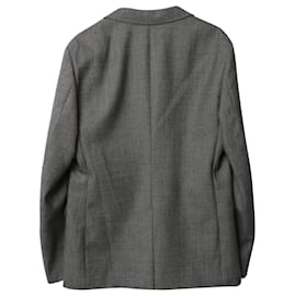 Prada-Prada Woven Single Breasted Blazer in Grey Cupro -Grey