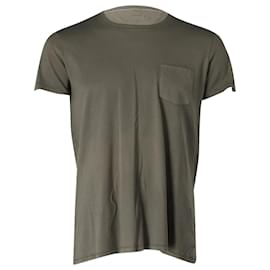 Tom Ford-Camiseta com bolso Tom Ford em malha de algodão verde militar-Verde,Caqui