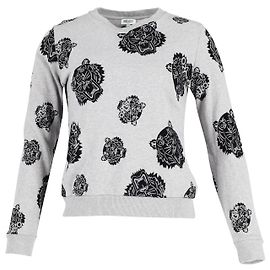 Kenzo-Obermaterial-Print-Sweatshirt aus grauer Baumwolle Grau