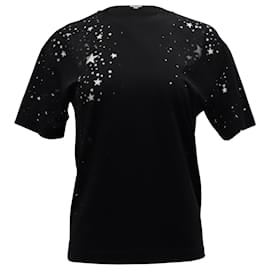 Stella Mc Cartney-T-shirt Stella Mccartney Star en Coton Lyocell Noir-Noir