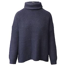 Zadig & Voltaire-Zadig & Voltaire suéter de tricô com gola alta em acrílico azul marinho-Azul marinho