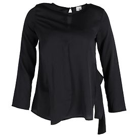 Iris & Ink Long Sleeve Blouse in Black Polyseter  Black