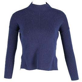 Pull Col Roulé Iris & Ink en Viscose Bleu Marine Bleu Bleu Marine