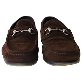 Gucci-Gucci Horsebit Loafers in Brown Suede-Brown