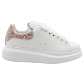 Alexander Mcqueen-Alexander McQueen Embellished Oversized Sneakers in White Leather-White