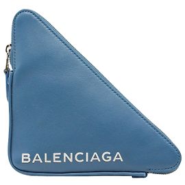 Bolso Triangular Balenciaga en Cuero Azul Azul