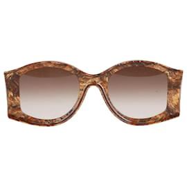 Loewe-Loewe X Paula's Ibiza 52mm Round Sunglasses in Brown Acetate-Other