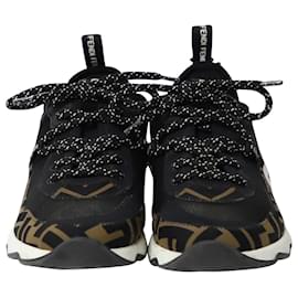 Fendi-Fendi Wmns FF Freedom Sneakers in „Brown Black“ technischem Mesh-Andere