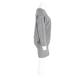 Isabel Marant-Isabel Marant Quarter-Sleeve Mini Dress in Grey Wool-Grey