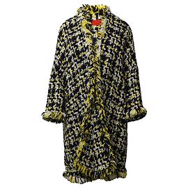 Carolina Herrera Tweed Coat in Multicolor Wool Other Python print