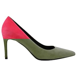 Saint Laurent-Saint Laurent Paris 80 Pointed Toe Pumps in Pink Suede-Pink