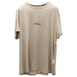 Maison Martin Margiela-Camiseta de algodón beige con logo inverso bordado de Maison Margiela-Beige