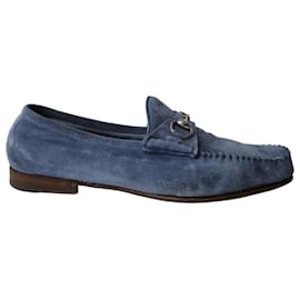 Gucci-Gucci Roos Loafers in Light Blue Suede-Blue,Light blue