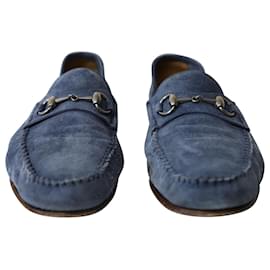 Gucci-Gucci Roos Loafers in Light Blue Suede-Blue,Light blue