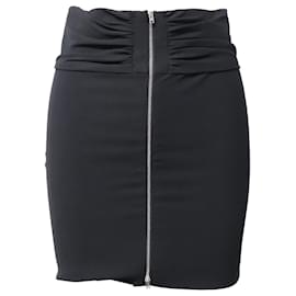 Iro-Iro Torie Gathered Pencil Skirt in Black Acetate -Black