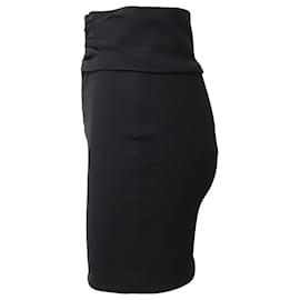 Iro-Iro Torie Gathered Pencil Skirt in Black Acetate -Black