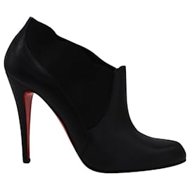 Christian Louboutin-Christian Louboutin Lastic 100 Boots in Black Leather-Black