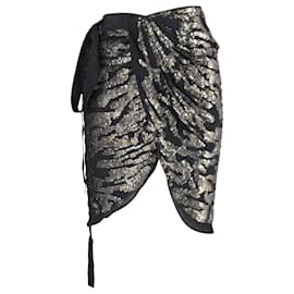 Isabel Marant-Isabel Marant Mini jupe portefeuille ornementée Felmira en polyester noir-Noir
