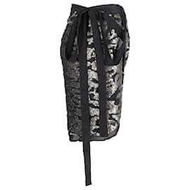 Isabel Marant-Isabel Marant Felmira Embellished Mini Wrap Skirt in Black Polyester-Black