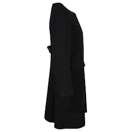 Anna Sui-Anna Sui Langer Mantel aus schwarzer Wolle-Schwarz