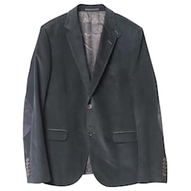 Gucci-Gucci Textured Single Breasted Blazer in Navy Blue Cotton -Navy blue