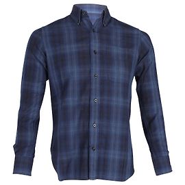 Camicia abbottonata scozzese Tom Ford in cotone blu navy Blu Blu navy