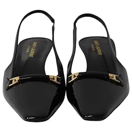 Saint Laurent-Saint Laurent Blade Slingback Pumps in Black Patent Leather-Black