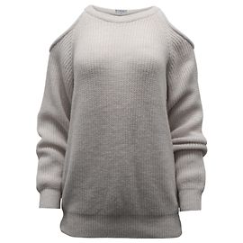 Iro Lineisy Pull en maille côtelée à épaules dénudées en acrylique beige clair Beige