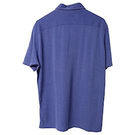Ermenegildo Zegna-Ermenegildo Zegna Polo Shirt in Blue Cotton -Blue