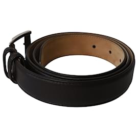 Gucci-gucci 95/38 Square Buckle Belt in Brown Leather-Brown