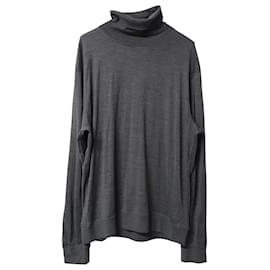 Brunello Cucinelli-Brunello Cucinelli Turtleneck Sweater in Grey Silk   -Grey