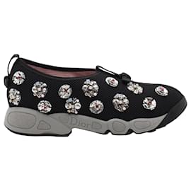 Dior-Dior Embellished Fusion Sneakers in Black Cotton-Black