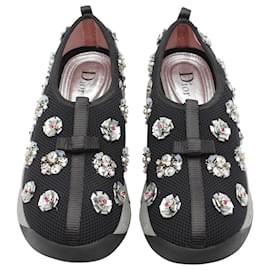 Dior-Dior Embellished Fusion Sneakers in Black Cotton-Black