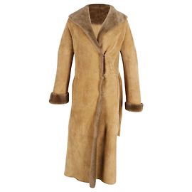 Joseph Shearling Coat in Brown Suede Brown