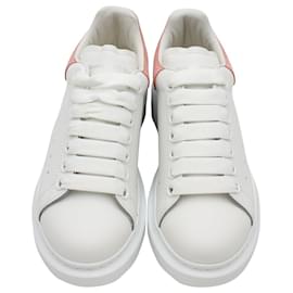 Alexander Mcqueen-Alexander McQueen Croc Embossed Oversized Sneakers in White Leather-White
