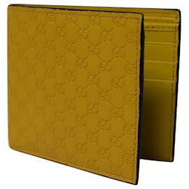 Gucci-Gucci Microguccissima Bifold Wallet in Yellow Leather -Yellow