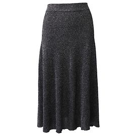 Joseph Gerippter Midirock aus Viskose-Lurex in Metallic-Grau Metallisch