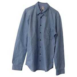 Gucci-Gucci Button-Down-Hemd aus hellblauer Baumwolle-Blau,Hellblau