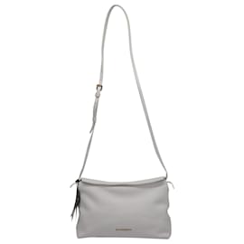 Burberry-Burberry London Small Shoulder Crossbody Bag in White Grainy Leather-White