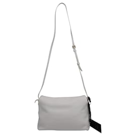 Burberry-Burberry London Small Shoulder Crossbody Bag in White Grainy Leather-White