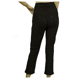 Autre Marque-Crossley Black Distressed Cropped Pants Cotton Elastane Trousers sz XS-Black