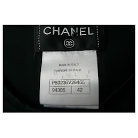 Chanel-CHANEL Blusa de seda con cremallera muy buen estado S42-Negro