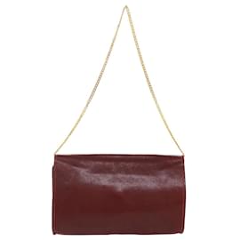 Christian Dior-Christian Dior Bolsa de ombro com corrente de couro vermelho original4545-Vermelho