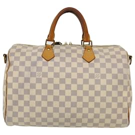 Louis Vuitton-LOUIS VUITTON Damier Azur Speedy Bandouliere 35 Hand Bag N41002 Auth LV 39036-Autre