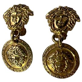 Gianni Versace Méduse Vintage 90boucles d'oreilles Doré