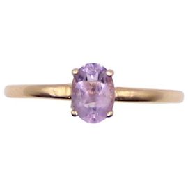 Autre Marque Bague solitaire améthyste or jaune 750%o Violet Bijouterie dorée